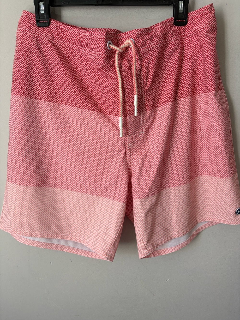 johnnie-O Red Ombre Stripe Swim Trunks